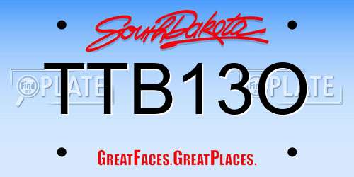 TTB13O South Dakota License Plate