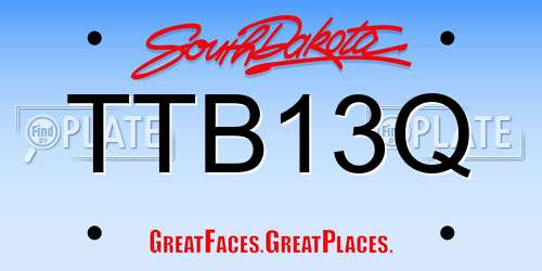 TTB13Q South Dakota License Plate
