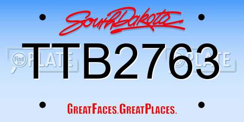 TTB2763 South Dakota License Plate
