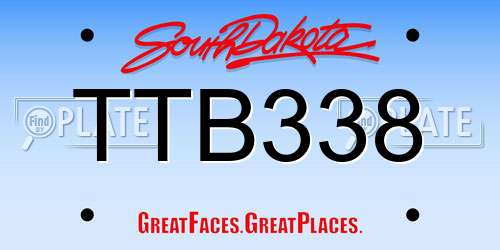 TTB338 South Dakota License Plate