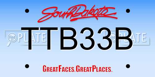 TTB33B South Dakota License Plate