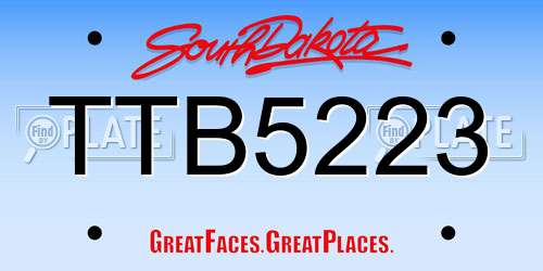 TTB5223 South Dakota License Plate