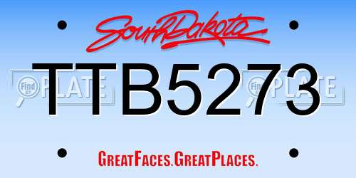TTB5273 South Dakota License Plate