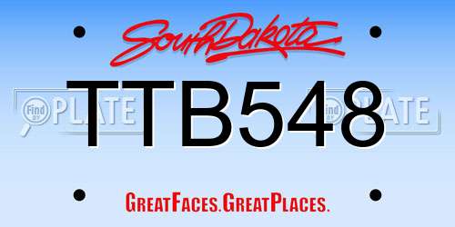 TTB548 South Dakota License Plate