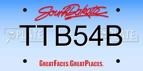 TTB54B South Dakota License Plate