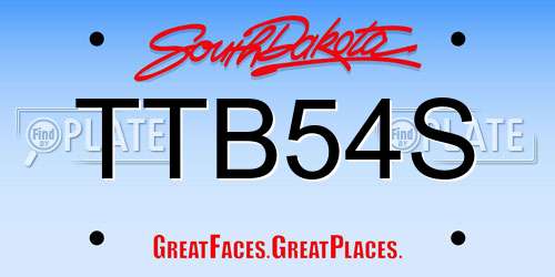 TTB54S South Dakota License Plate