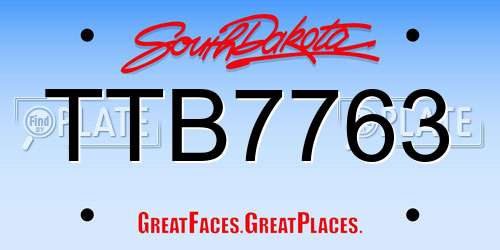 TTB7763 South Dakota License Plate