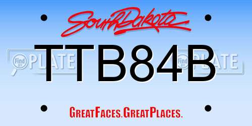 TTB84B South Dakota License Plate