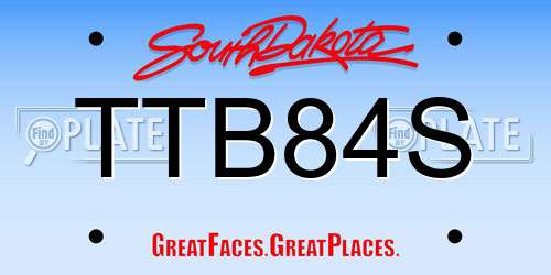 TTB84S South Dakota License Plate