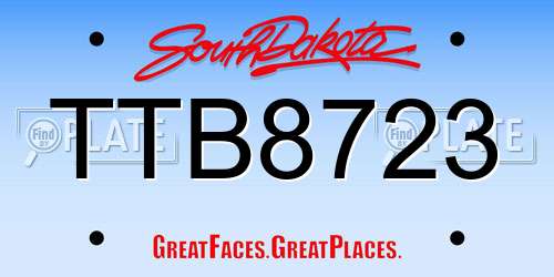 TTB8723 South Dakota License Plate