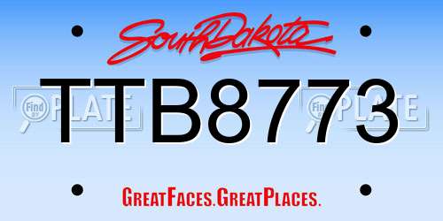 TTB8773 South Dakota License Plate