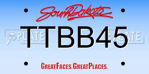 TTBB45 South Dakota License Plate