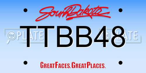 TTBB48 South Dakota License Plate