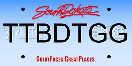 TTBDTGG South Dakota License Plate