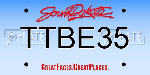 TTBE35 South Dakota License Plate