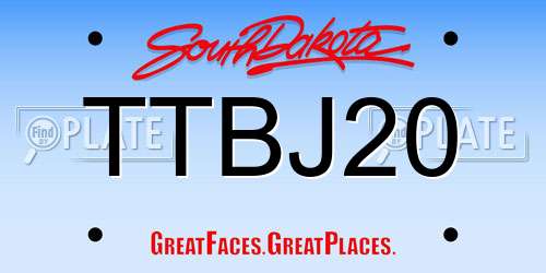 TTBJ20 South Dakota License Plate