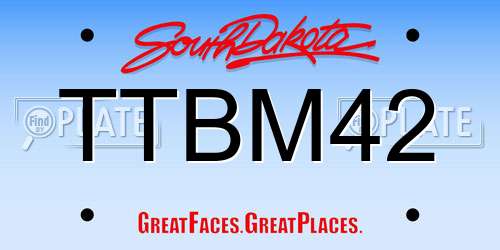 TTBM42 South Dakota License Plate
