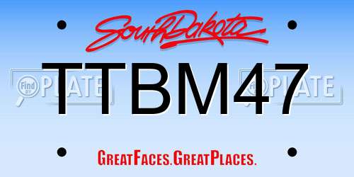 TTBM47 South Dakota License Plate