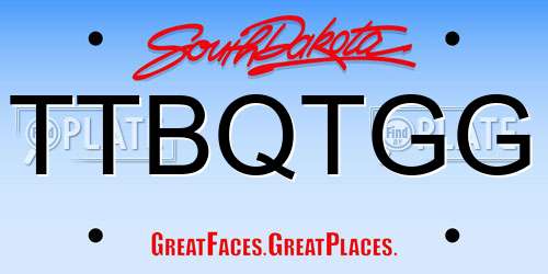 TTBQTGG South Dakota License Plate