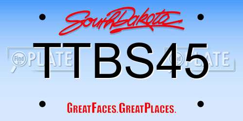 TTBS45 South Dakota License Plate