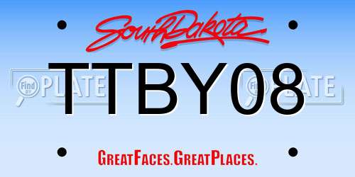 TTBY08 South Dakota License Plate