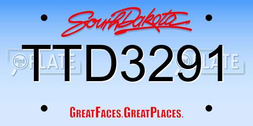 TTD3291 South Dakota License Plate
