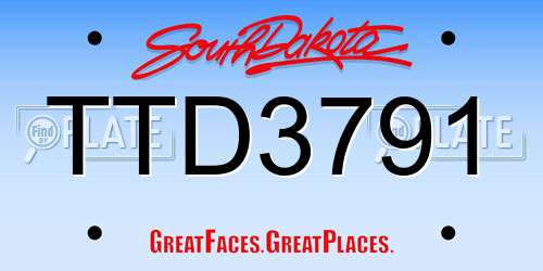TTD3791 South Dakota License Plate