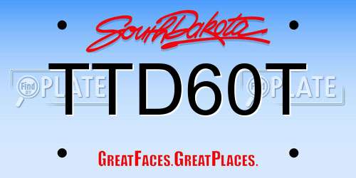 TTD60T South Dakota License Plate