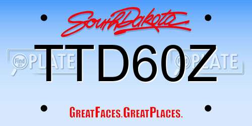 TTD60Z South Dakota License Plate