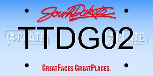 TTDG02 South Dakota License Plate