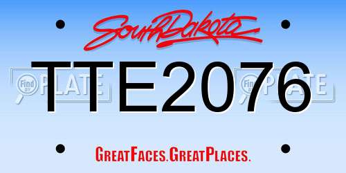 TTE2076 South Dakota License Plate