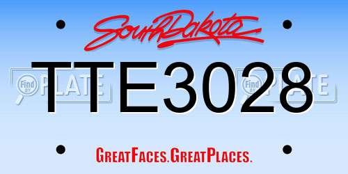 TTE3028 South Dakota License Plate