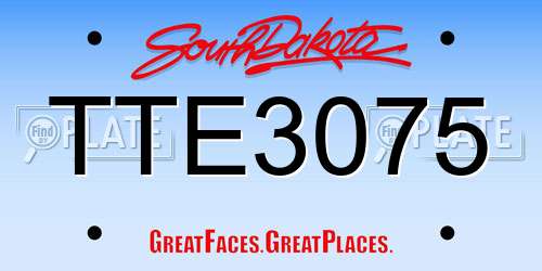 TTE3075 South Dakota License Plate