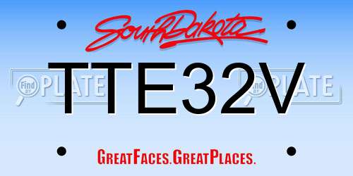 TTE32V South Dakota License Plate