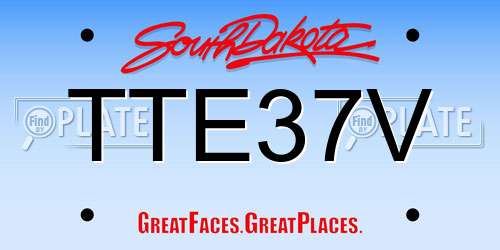 TTE37V South Dakota License Plate