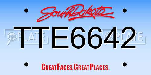TTE6642 South Dakota License Plate