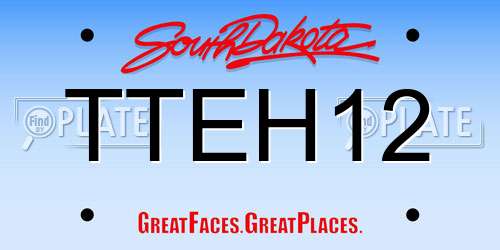 TTEH12 South Dakota License Plate