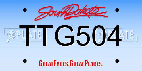 TTG504 South Dakota License Plate