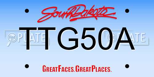 TTG50A South Dakota License Plate