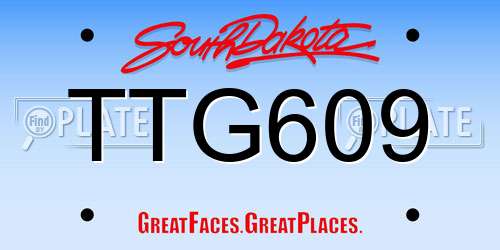TTG609 South Dakota License Plate