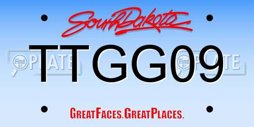 TTGG09 South Dakota License Plate