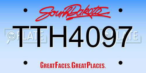 TTH4097 South Dakota License Plate
