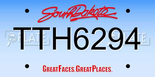 TTH6294 South Dakota License Plate