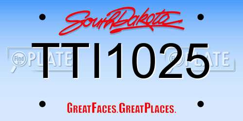 TTI1025 South Dakota License Plate