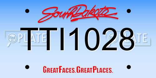 TTI1028 South Dakota License Plate