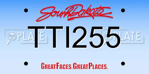 TTI255 South Dakota License Plate