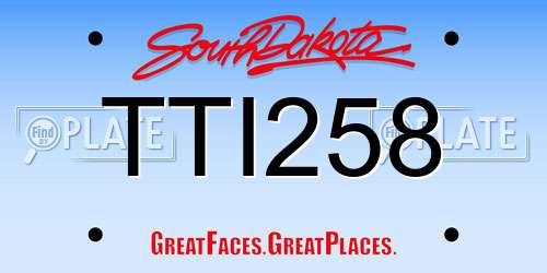 TTI258 South Dakota License Plate
