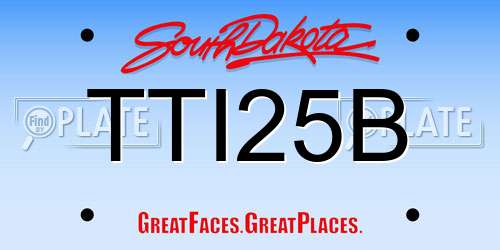 TTI25B South Dakota License Plate