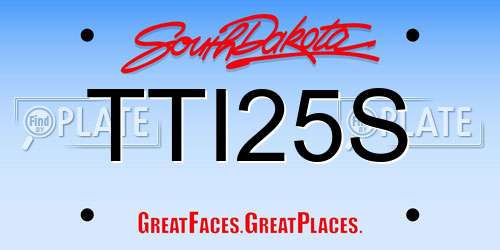 TTI25S South Dakota License Plate