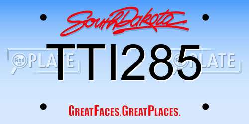 TTI285 South Dakota License Plate
